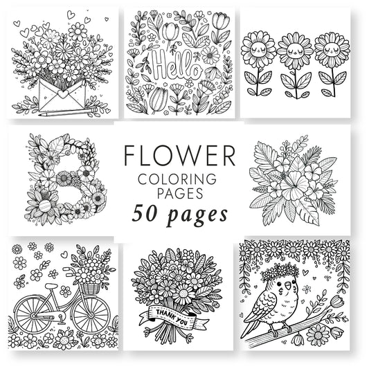 Beautiful flower coloring pages